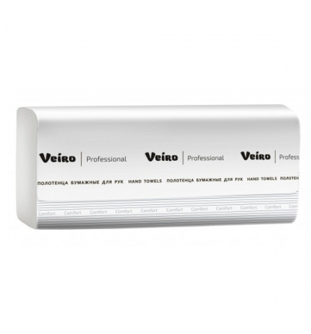 Бумажные полотенца Veiro Professional V2-250, листовые, 250шт, 1 слой, белые, 20 пачек фото 1