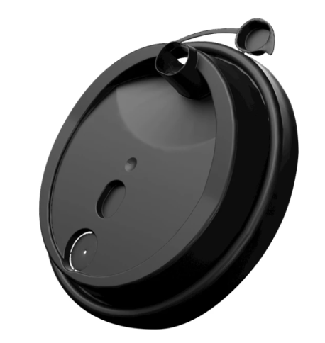 Крышка PP со съемным питейником d=90мм, черная (50 шт.) фото 1